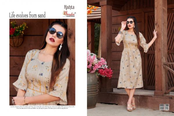 Smylee Rishta Rayon Foil Print Kurti